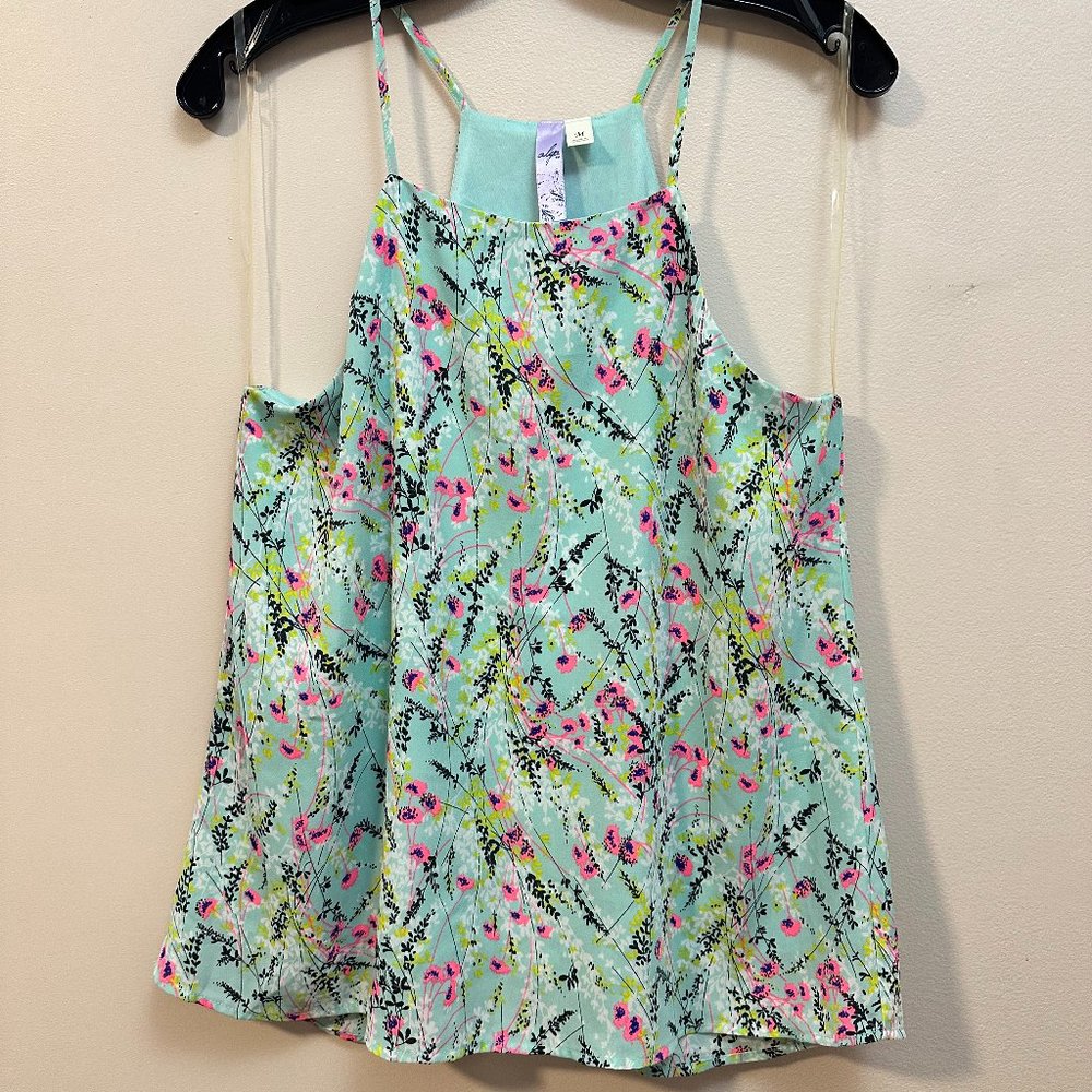 Francescas Alpha Tank Floral Blue Pattern Size M